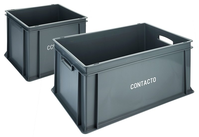 Stapel-Transportkasten, hoch, PE, grau, 60 x 40 x 42 cm