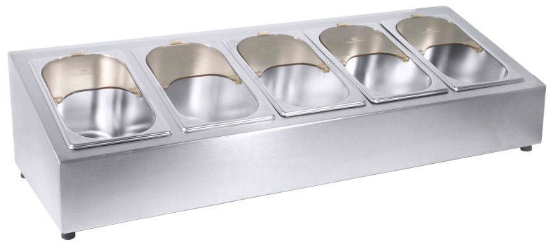 Besteckkasten für 5 Einsätze für Bestecke GN 1/4 7002/001, Edelstahl, 89,5 x 32 x 22 cm