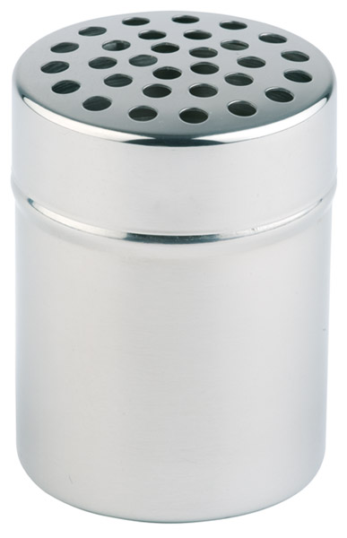 Käse und Gewürzstreuer D: 5,5 cm, H: 7,5 cm, Behälter aus Edelstahl, 0,15 ltr., Löcher D: 5 mm