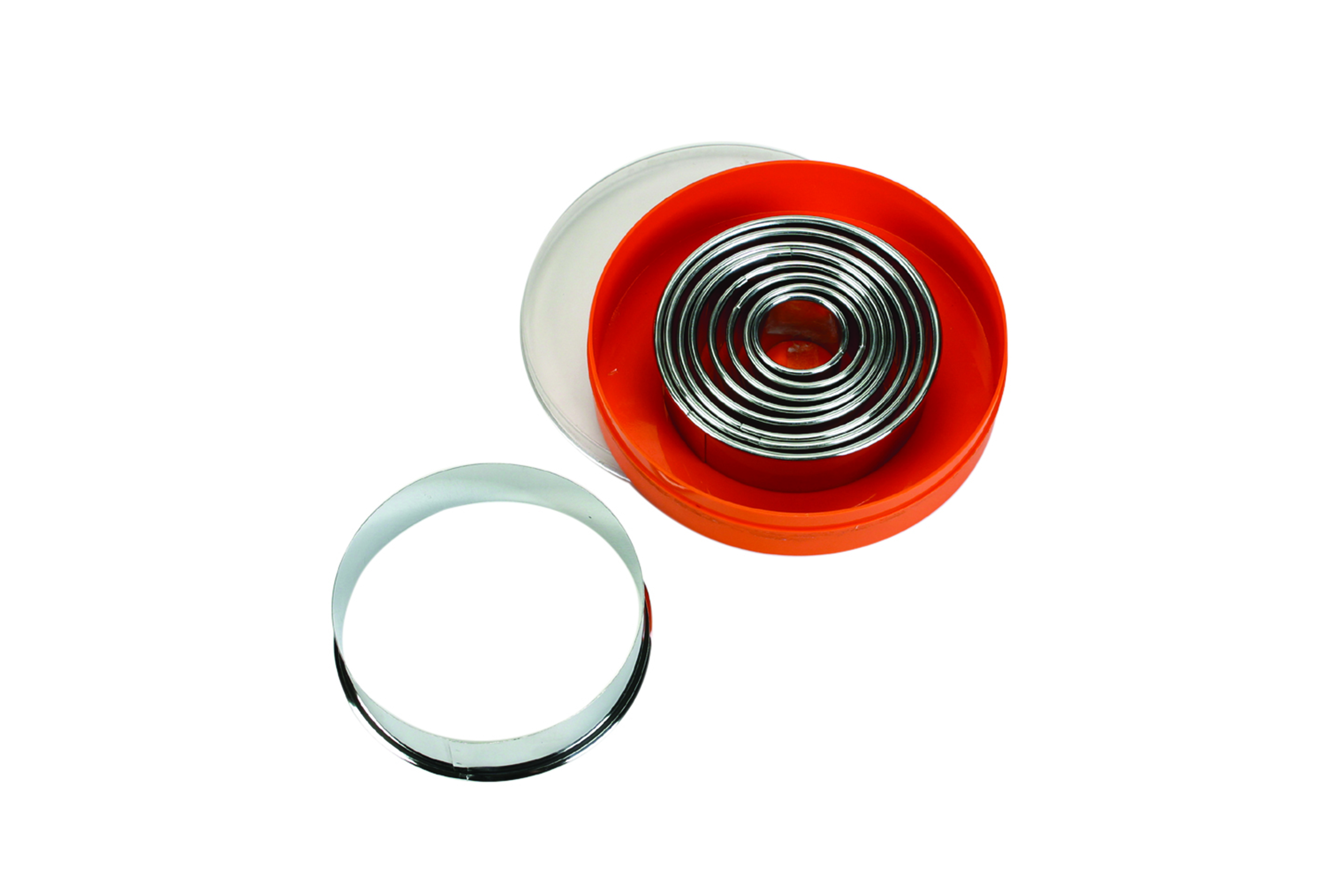 Ausstechersatz rund, glatt 9-tlg. Edelstahl, Materialstärke: 0,4 - 0,5 mm