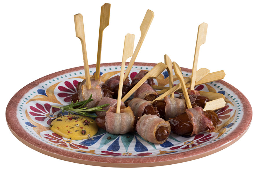 Teller ARABESQUE, Melamin, D: 21,5 cm, H: 2 cm, innen: Dekor, außen: Terrakottaoptik