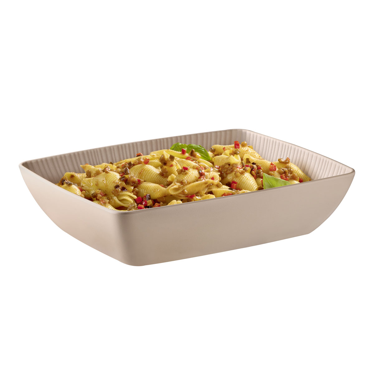 GN 1/2 Schale NERO, Melamin, I: 3,5 Liter, 32,5 cm x 26,5 cm, H: 7,5 cm, Fb. sand