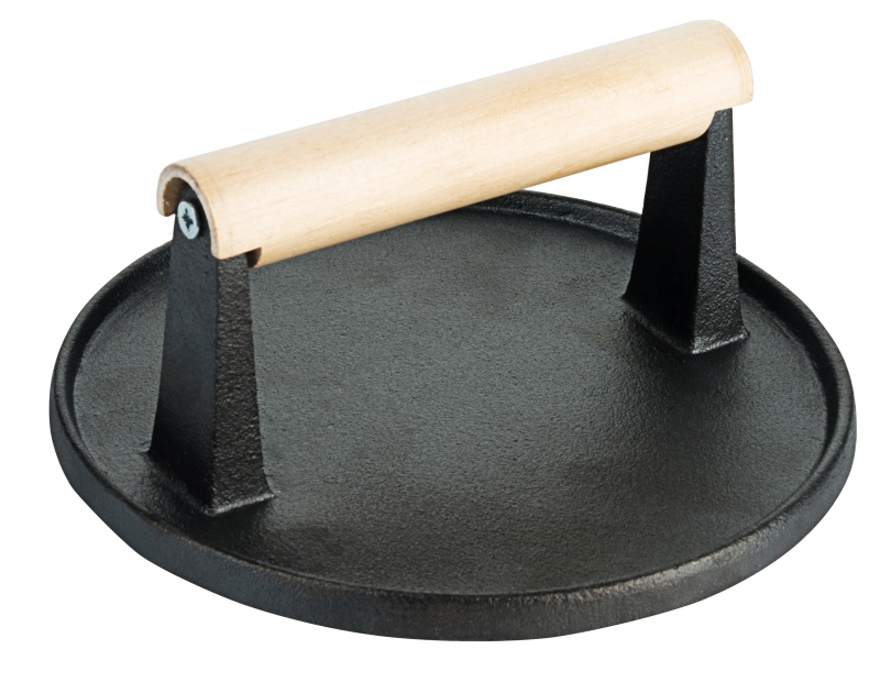 Grillpresse/ Fleischbeschwerer, Eisenguss, D: 17,5 cm, H: 8 cm