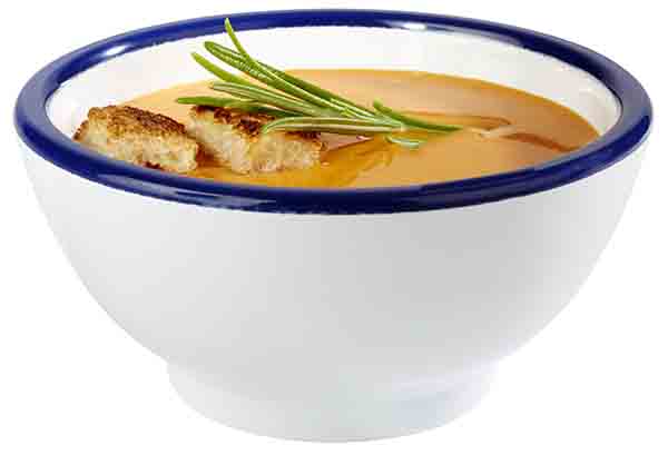 Schale PURE, FRUITS D: 9,5 cm, H: 4,5 cm, Melamin, weiss, blauer Rand, hochglänzend, 0,09 ltr.