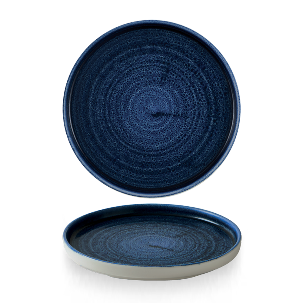 Churchill, Stonecast Plume : Ultramarine - Teller flach m. erhöhten Rand, 26 x 2 cm