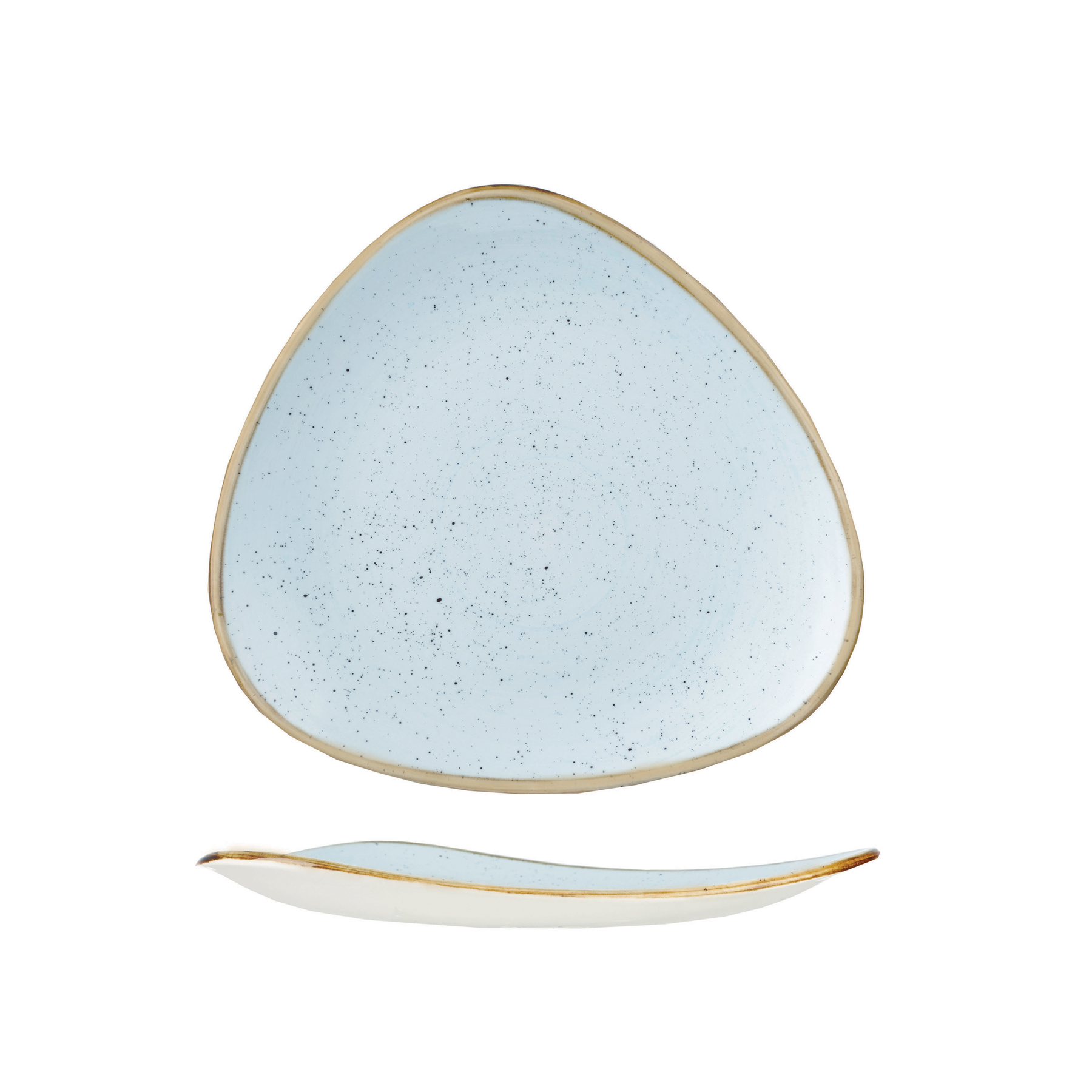 Churchill, Stonecast : Duck Egg Blue - Teller flach dreieckig, 24,5 cm