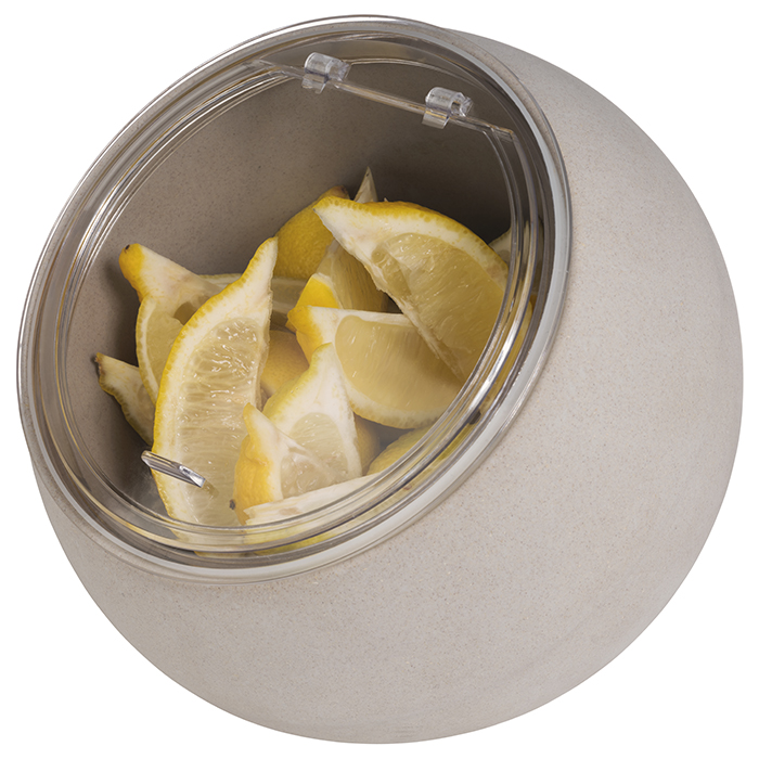 Schale m. Deckel MOON, D: 19 cm, H: 17,5 cm, I: 0,8 ltr., Fb. beton