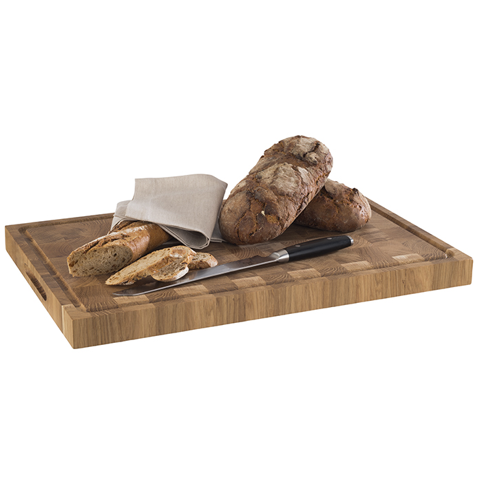 Buffetbrett PROFI, 58 x 37, 5 cm, H: 4,5 cm, Eichenholz, mit Saftrinne