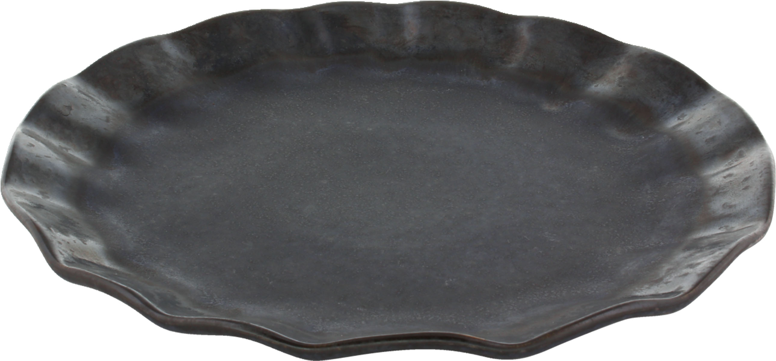 Playground, Steinzeug - NAMI : Teller, flach, rund, ebenholzfarben, 28 cm