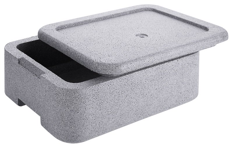Thermobox für Menüschalen, graues EPS, 30 x 24 x 14,5 cm