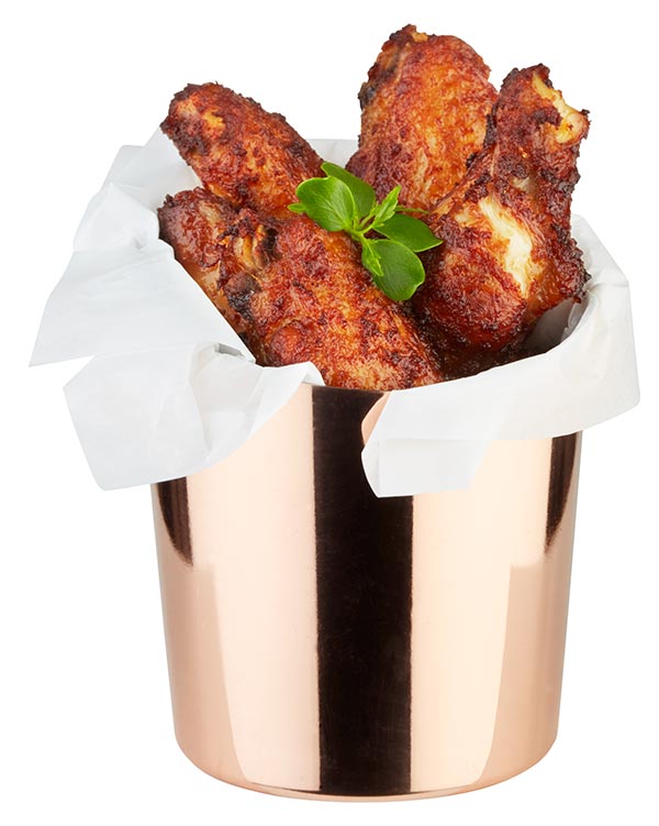 Servier-Eimer / Becher SNACKHOLDER D: 9,5 cm, H: 8,5 / 11,5 cm, Edelstahl, Kupfer-Look, 0,45 ltr.