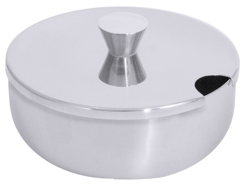 Zuckerdose, Deckel mit Ausschnitt, Edelstahl, I: 0,25 ltr., D: 10 cm, H: 4,5 cm
