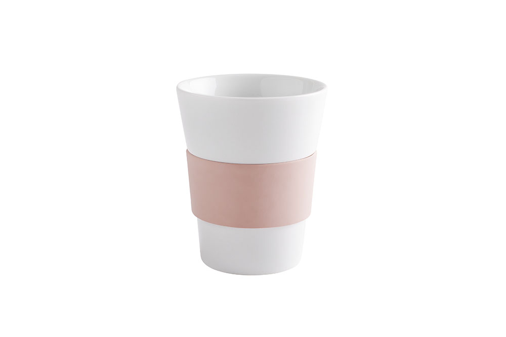 Kahla, Cupit - Becher mit Trinkdeckel 0,35 ltr., Banderole glatt: pastel rose