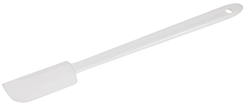 Teigspatel, Kunststoff, weiß, 7 x 2,7 cm, Stiel: 18 cm