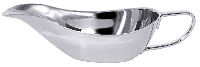 Sauciere ohne Fuß, Edelstahl, I: 0,3 ltr., H: 6 cm, L: 21 cm
