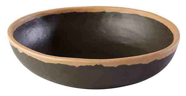 Schale CROCKER D: 16,5 cm, H: 4 cm, 0,5 ltr., Melamin, braun, Tonoptik, brauner Rand