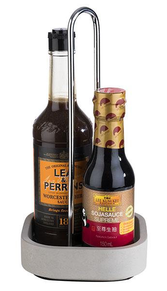 Pfeffer-, Salz-, Essig- u. Öl- Menage ELEMENT, 5-teilig, B x L: 12,5 x 12,5 cm, H: 25 cm