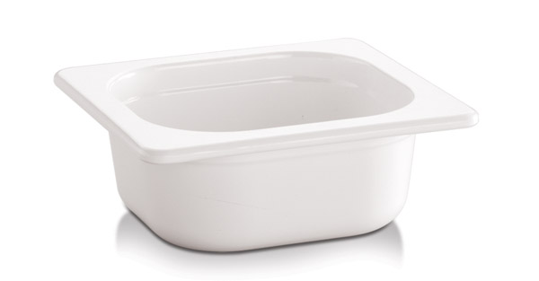 Behälter GN 1/6 ECO LINE, 17,6 x 16,2 cm, Tiefe: 6,5 cm, 0,8 ltr., Melamin, weiss