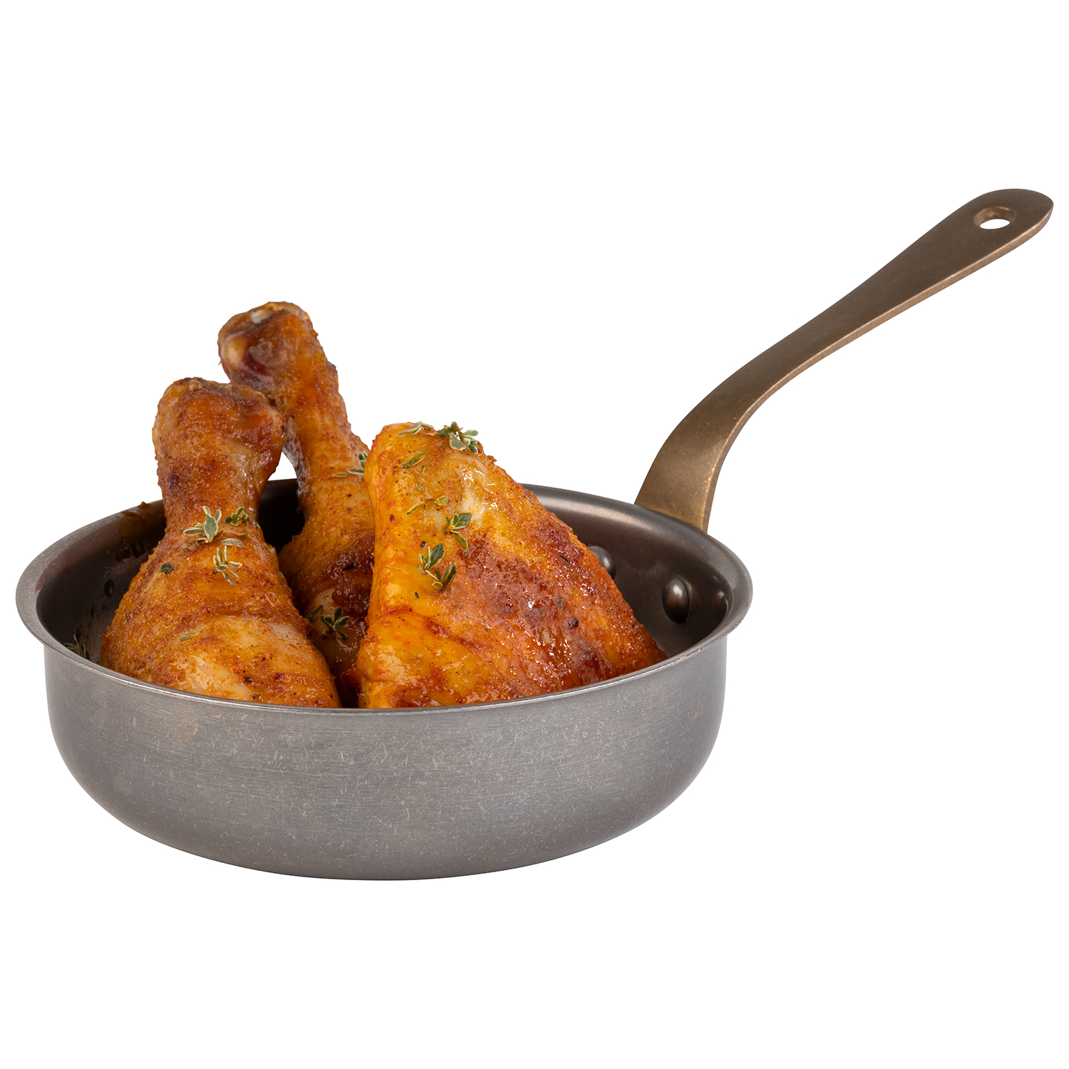 Stielkasserolle / Serviertopf, Edelstahl, D: 14 cm, H: 4 cm, I: 0,4 ltr., Farbe: Antik-Edelstahl-Look