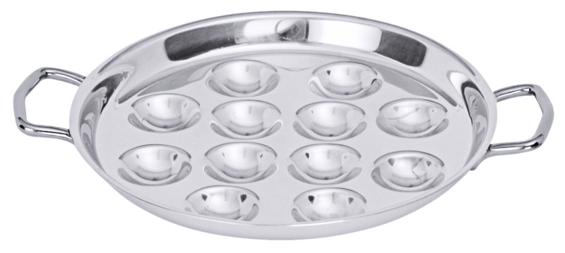 Schneckenplatte, 12 Schnecken, Edelstahl, D: 18,5 cm, H: 2,5 cm