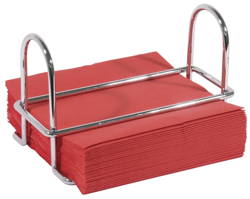 Serviettenhalter, verchromter Stahldraht, mit Niederhalter, 20 x 11,5 x 12 cm