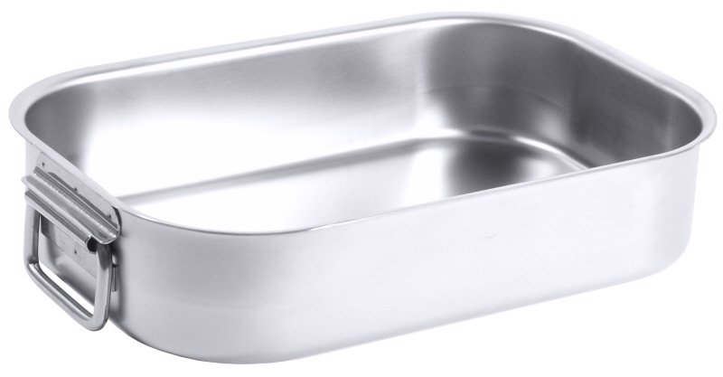 Bratpfanne rechteckig, Edelstahl, 52,5 x 32,5 x 9 cm, l: 12 ltr.