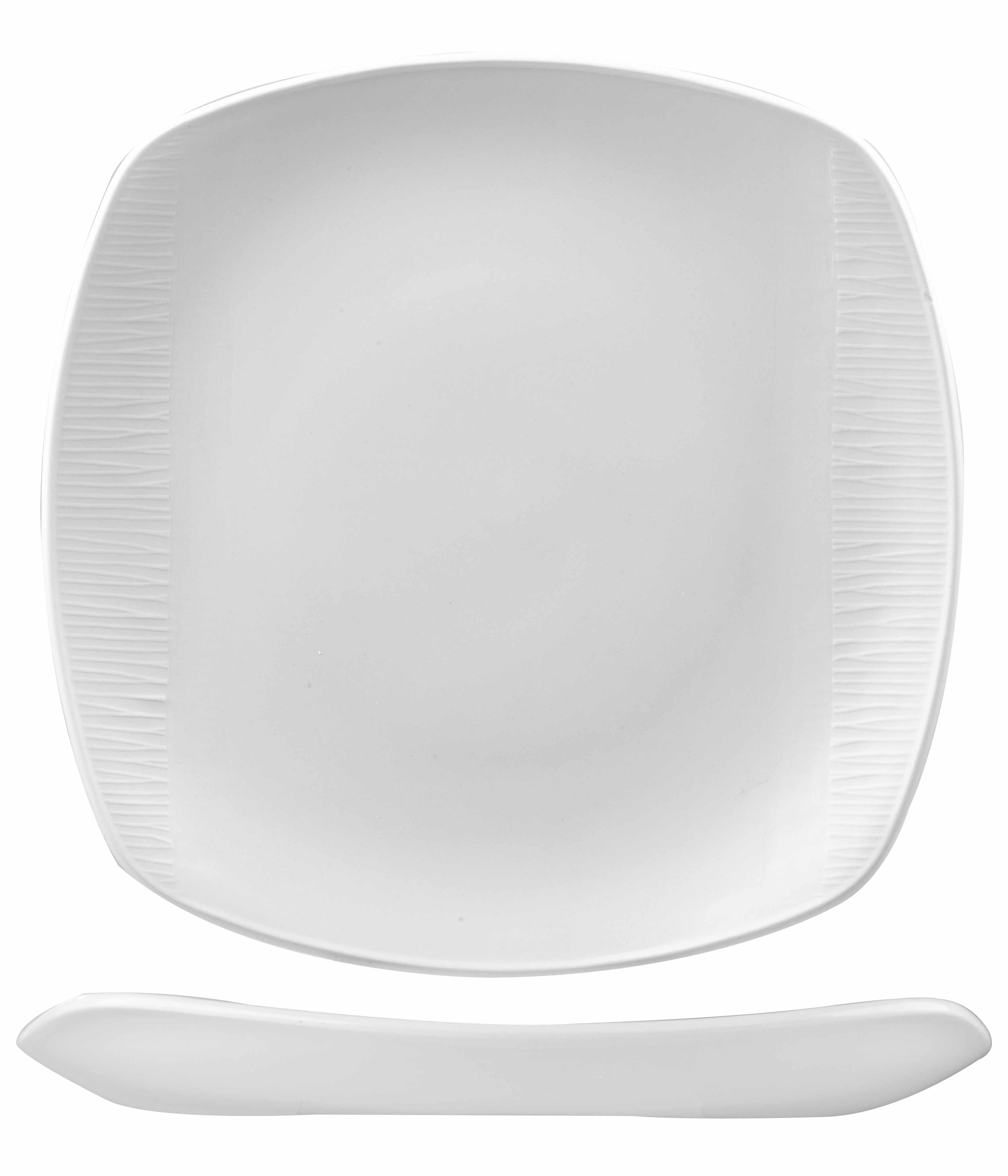 Churchill, Bamboo - Teller/ Platte quadratisch, uni/ weiss, 22 cm