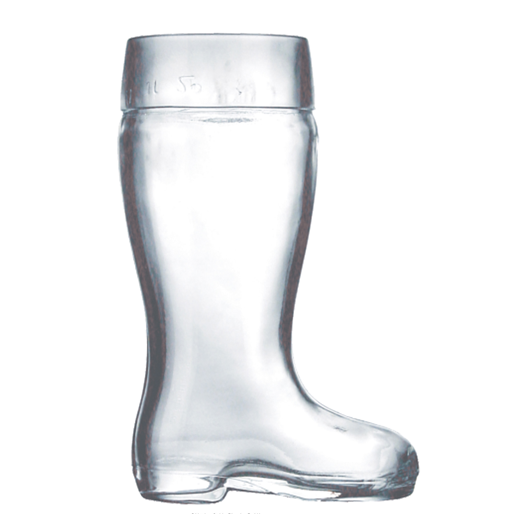 Bierstiefel Pressglas 125 cl m. Füllstrich 1.00 ltr. |-|, Inhalt: 1250 ml, H: 242 mm