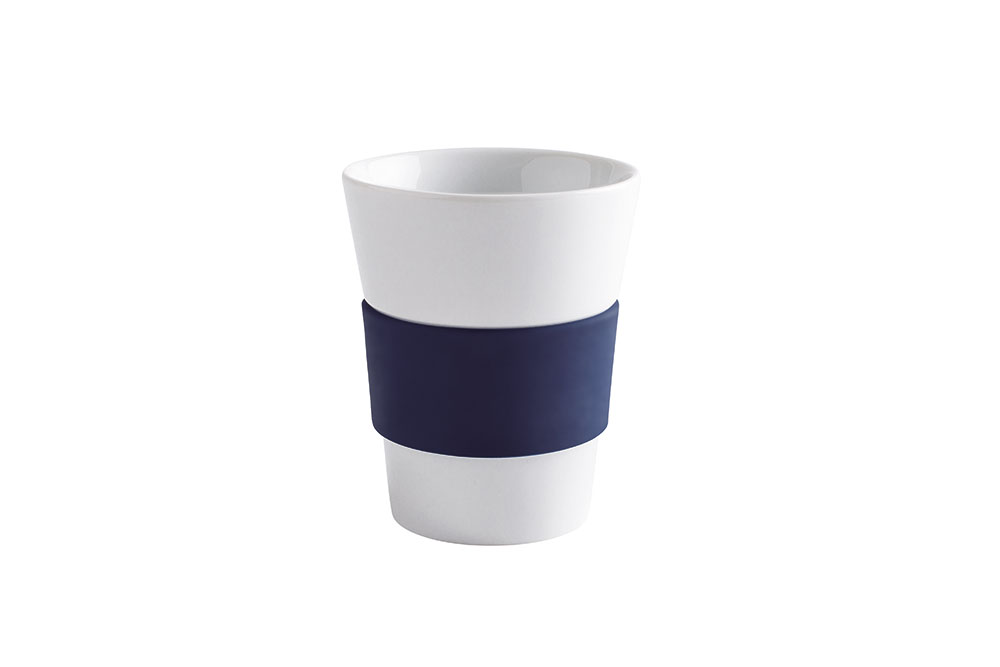 Kahla, Cupit - Becher mit Trinkdeckel 0,35 ltr., Banderole glatt: royal blue