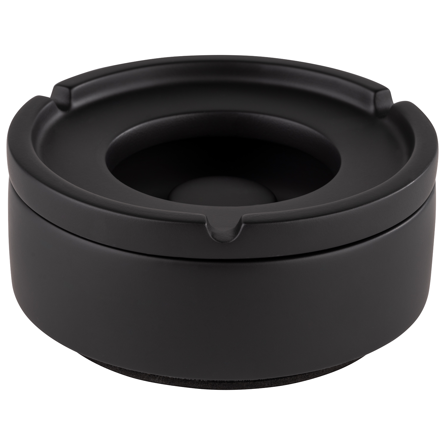 Windaschenbecher ELEMENT, Beton, möbelschonende Unterseite, D: 10,5 cm, H: 5 cm, Farbe: schwarz