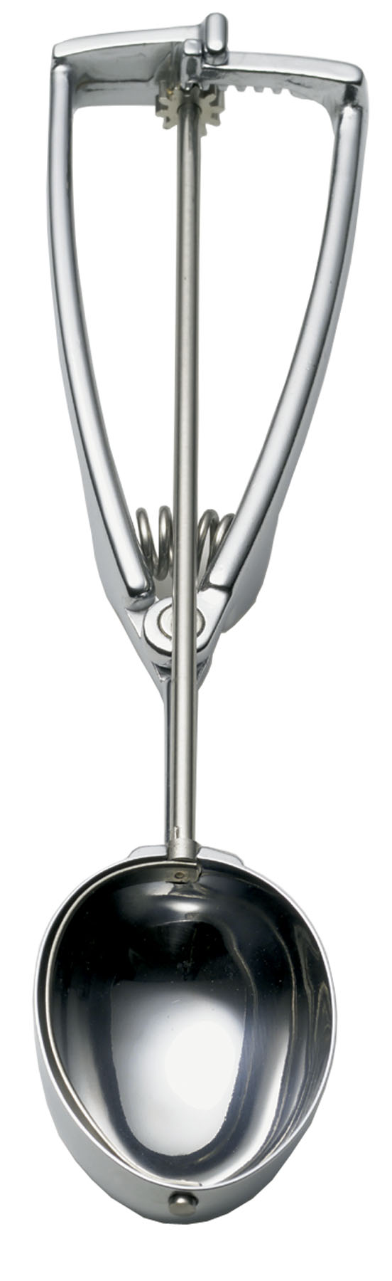 Eisportionierer oval - Modell CO, Edelstahl, G: 1/10 ltr., I: 100 ml, D: 92 x 60 mm