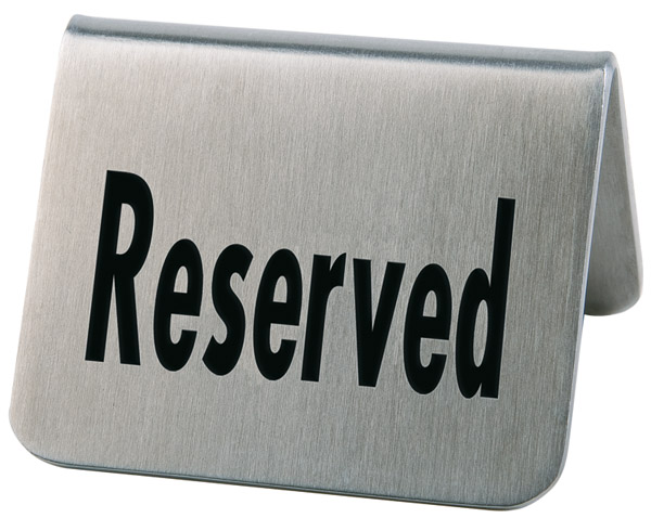 Tischaufsteller 2er Set je 5,5 x 5 cm, H: 3,5 cm, Edelstahl, mattiert, Reserved