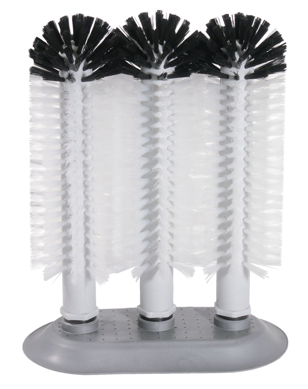 Gläserspülbürste auf großer Saugplatte, Borsten aus ABS, D: 7 cm, H: 24/24/24