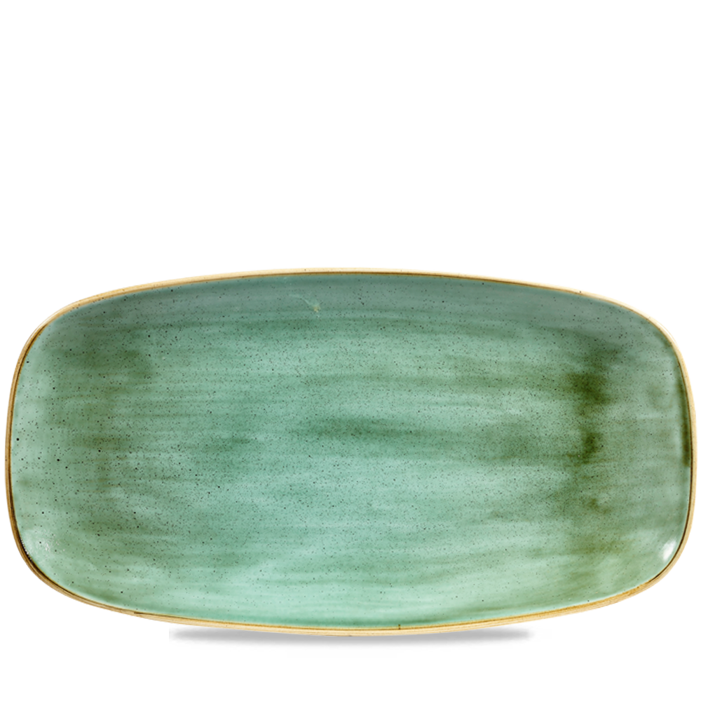 Churchill, Stonecast : Samphire Green - Chefs Platte rechteckig, 35,5 x 18,9 cm