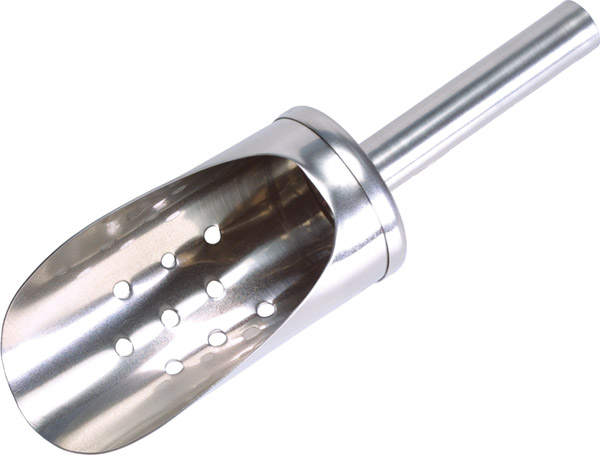 Eisschaufel D: 5 cm, L: 20 cm, Edelstahl, gelocht