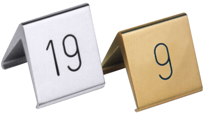 Tischnummern, silberfarbig, Aluminium, B: 5 cm, H: 5 cm