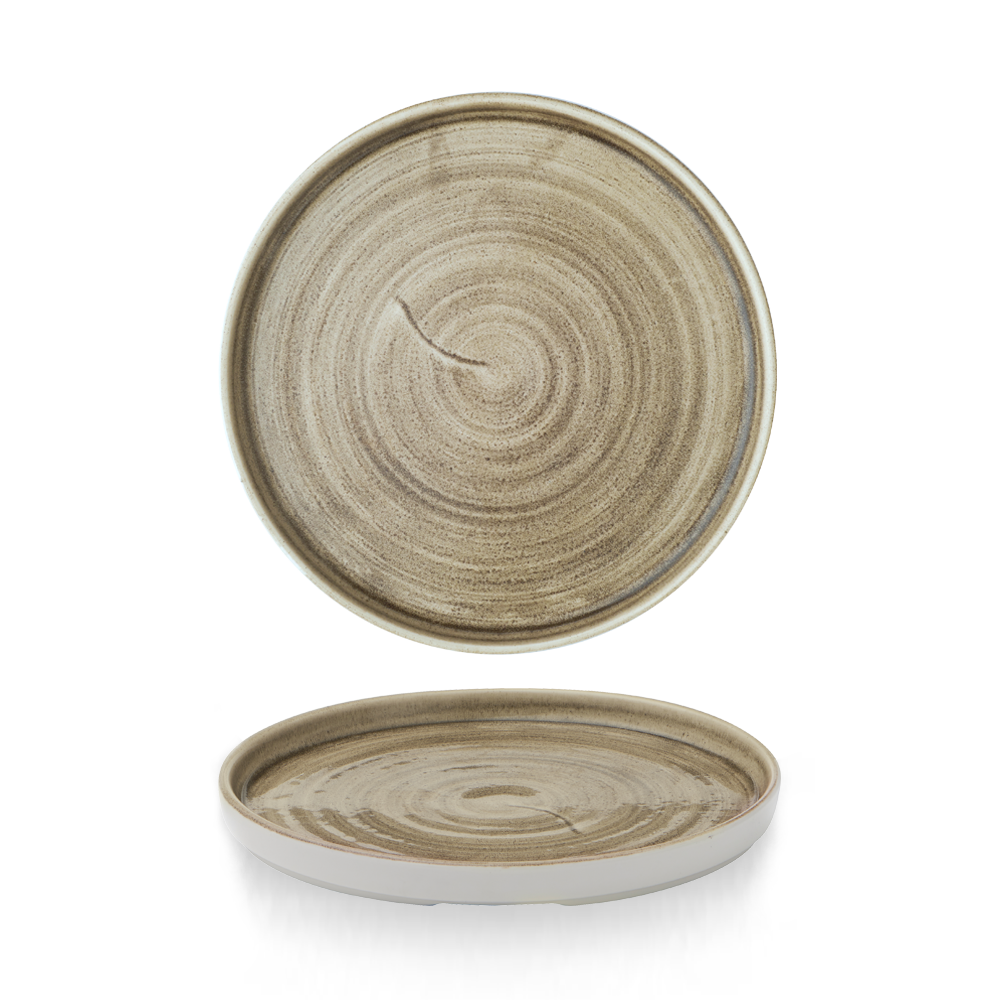 Churchill, Stonecast Patina : Antique Taupe - Teller flach m. erhöhten Rand, 21 x 2 cm