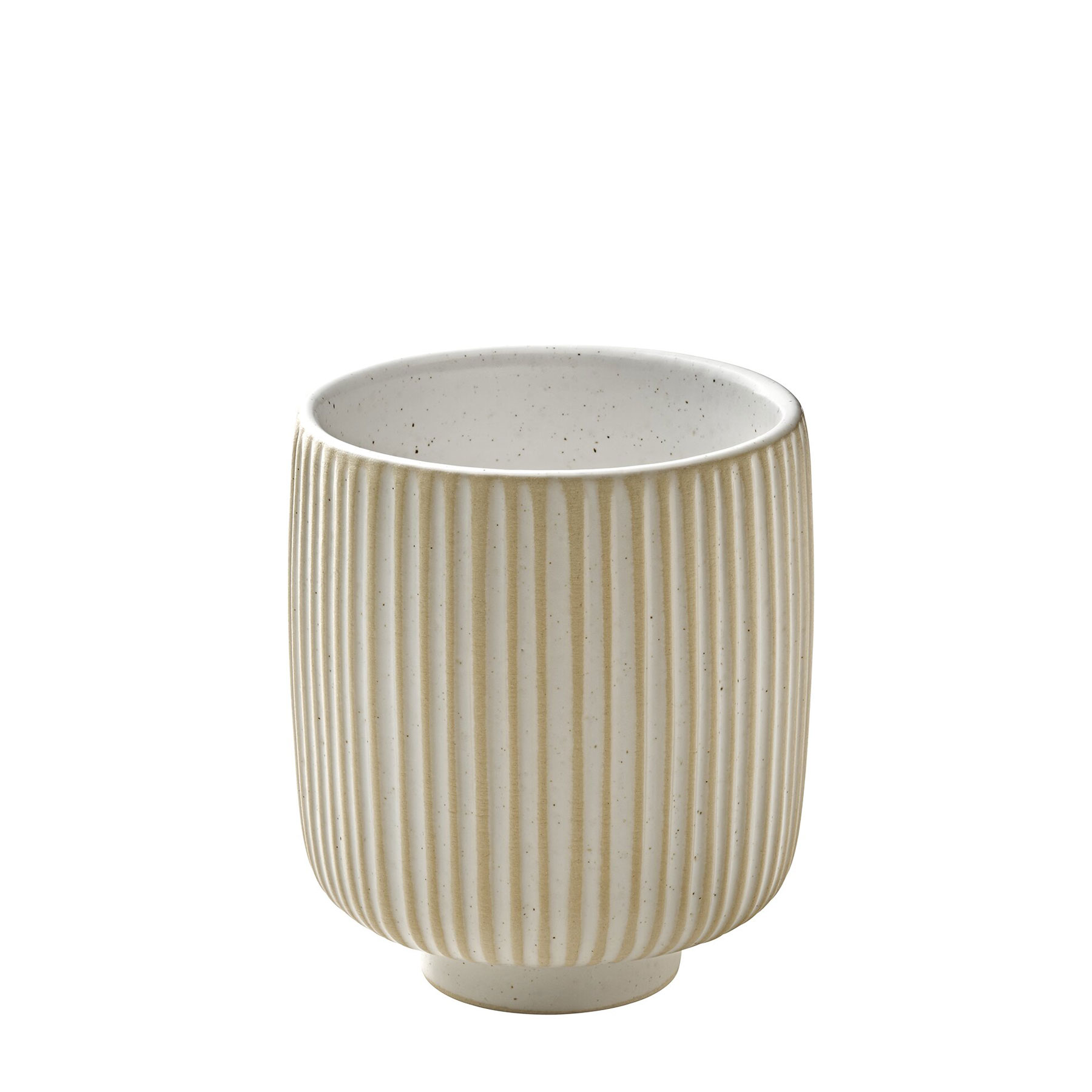 Playground, Steinzeug - NARA Weiss : Becher hoch , Relief, 0,3 ltr.