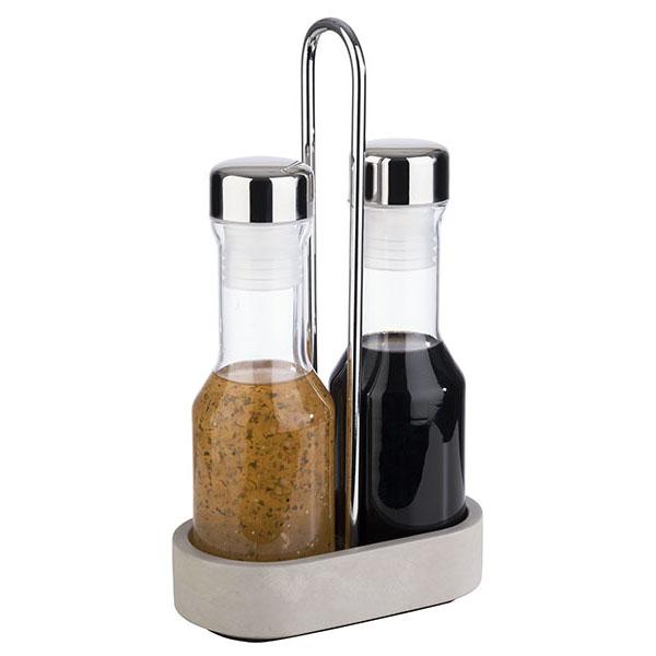 Essig- u. Öl- Menage ELEMENT, 3-teilig, B x L: 14 x 8 cm, H: 25 cm