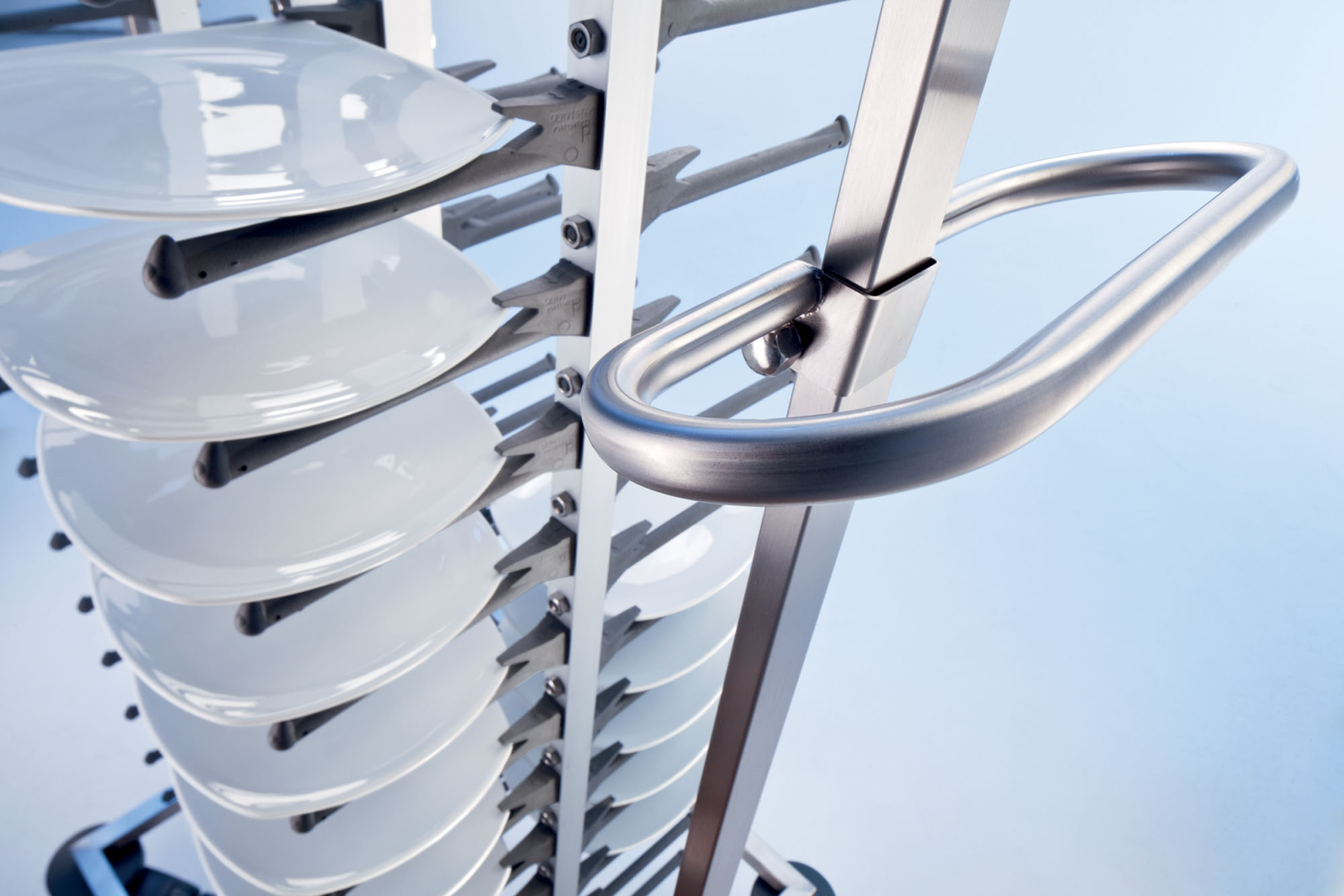 SERVISTAR  GASTRO 120, Teller-Stapelsystem, fahrbar, max. 120 Teller, LxBxH: 65,3 x 93,3 x 185,6 cm