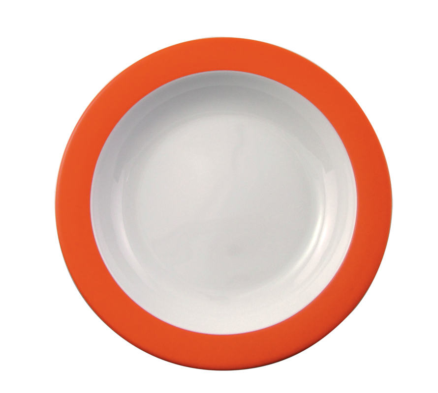 Eschenbach, Color - Suppen-, Pasta-, Salat-Teller, tief Fahne, weiss/ orange, 21,5 cm