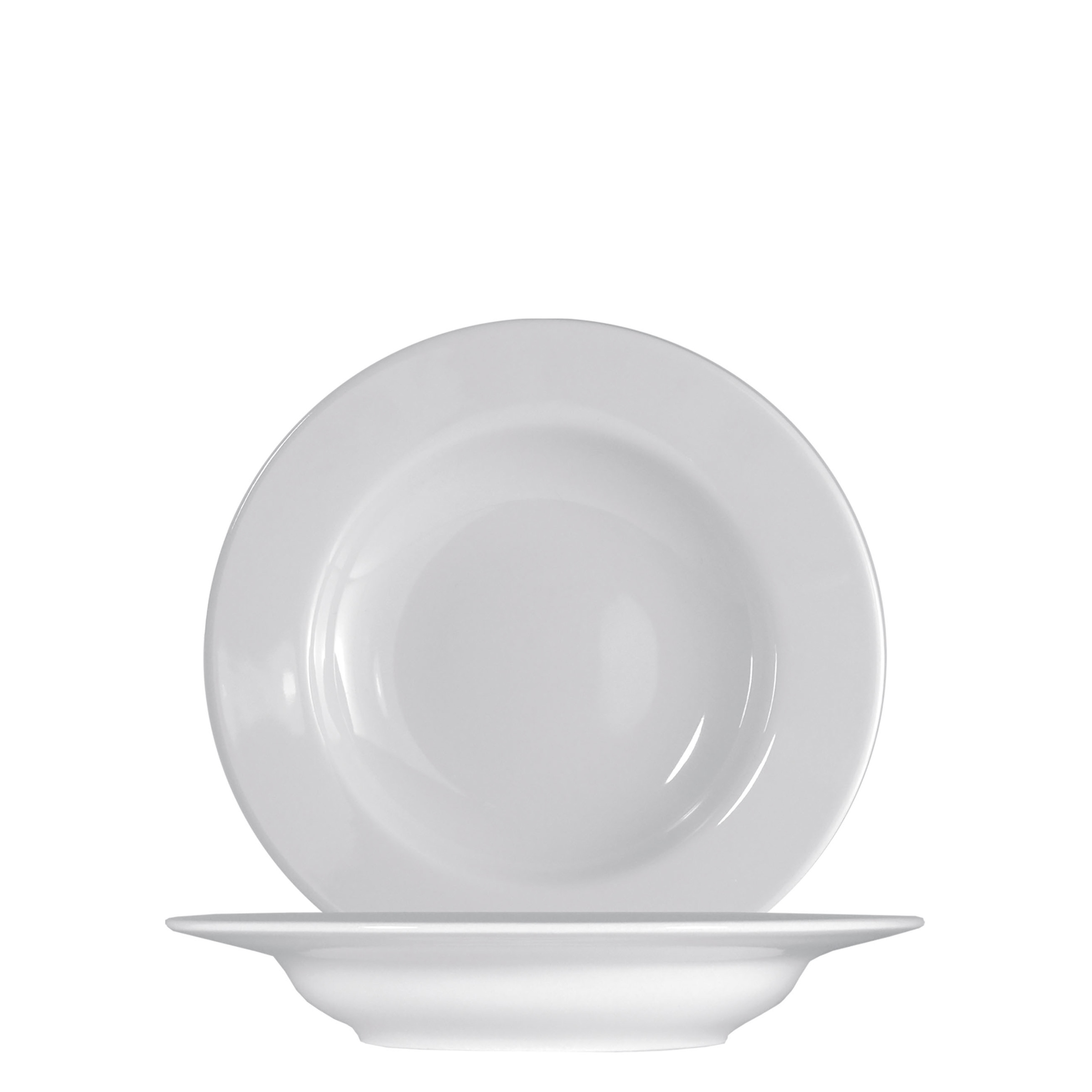 Saturnia, Ischia - Teller tief breite Fahne, weiss, uni, 23 cm