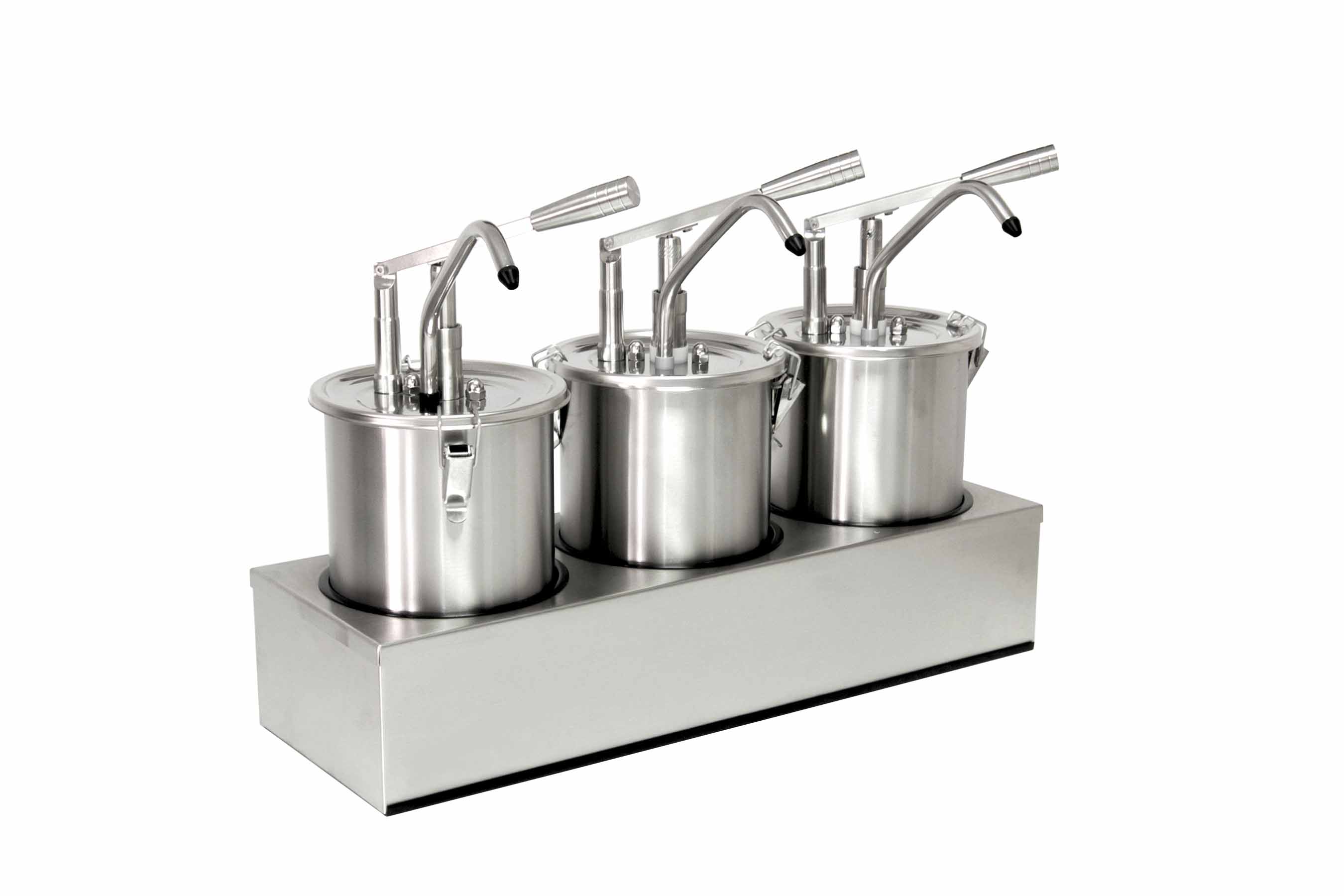 Dosierspender rund D: 180 mm, 3-fach, Inh. 3 x 5 ltr., 605 x 205 x 421 mm