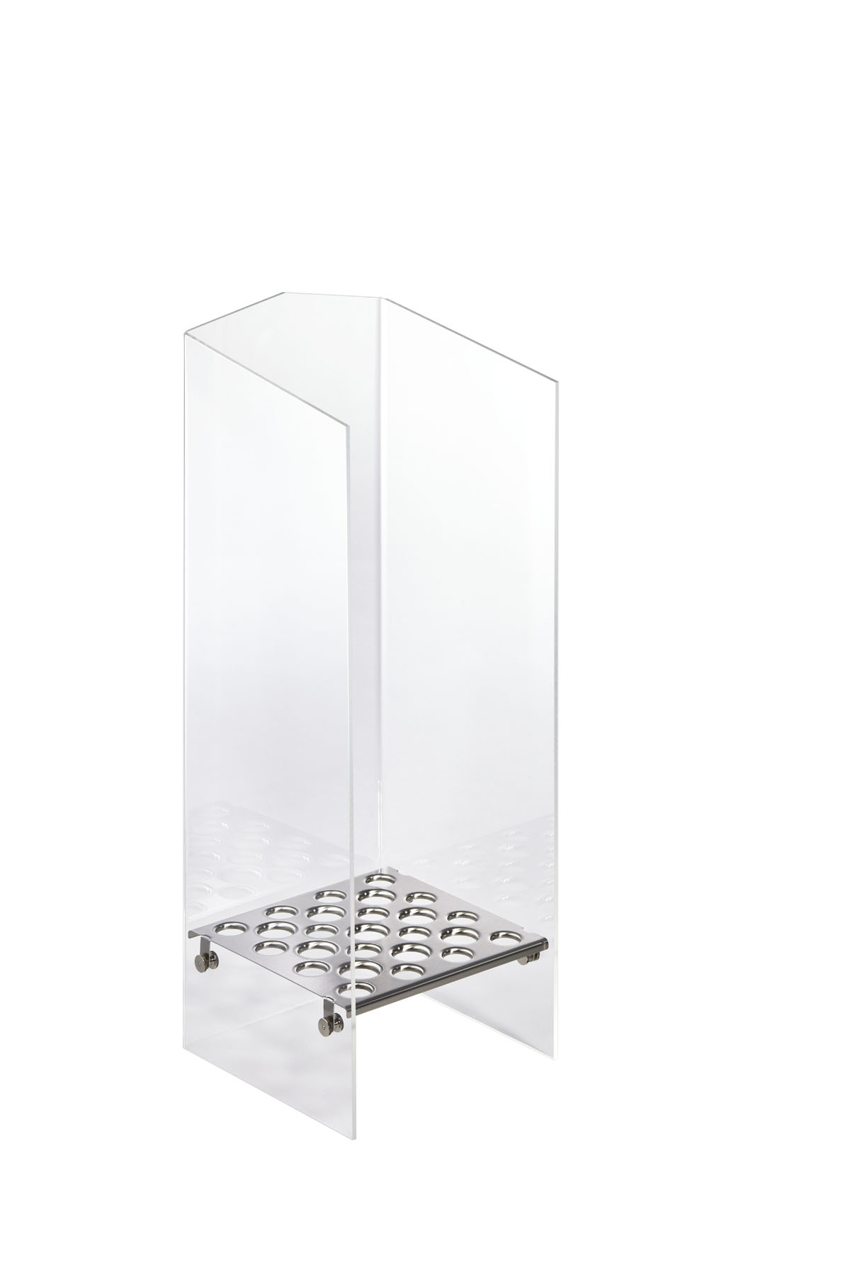 Eishörnchensilo - Modell 516A, Plexiglas, EdSt., Löcher: 16 x D: 26 mm, 9 x D: 31 mm, LxBxH: 260 x 260 x 700 mm