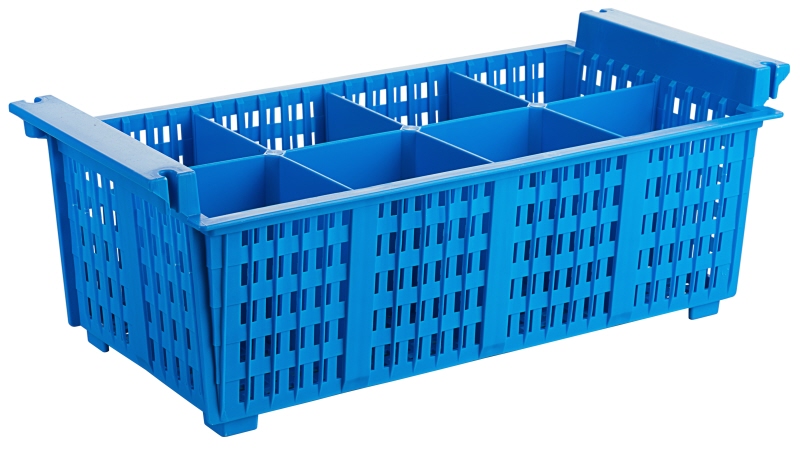 Besteckspülkorb, PP, stapelbar, blau, 43 x 21 x 15 cm