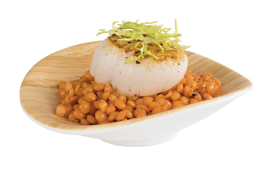 Schale BAMBOO, Melamin, 10,5 x 10 cm, H: 3 cm, I: 0,03 ltr., innen: Bambusoptik, außen: weiss