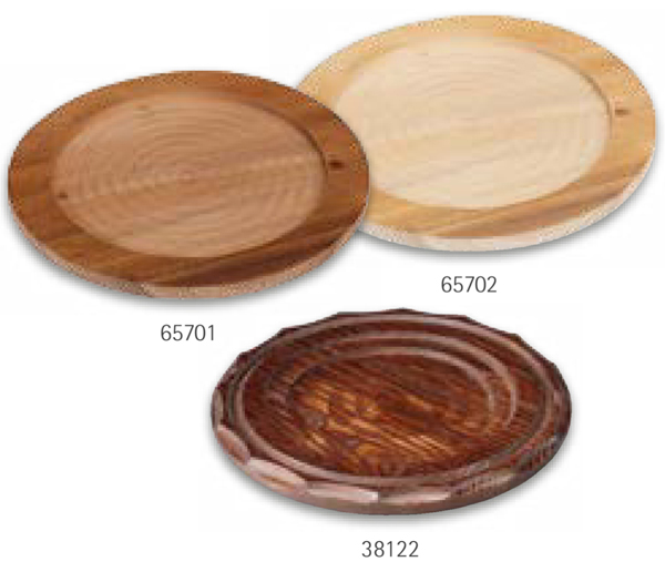 Pfannenteller rund, hell - naturell geölt, Ausfräsung D: 22 cm, ca. 29 cm