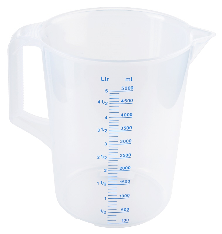 Messbecher transparent, I: 5 ltr., D: 20 cm, H: 26 cm, PP