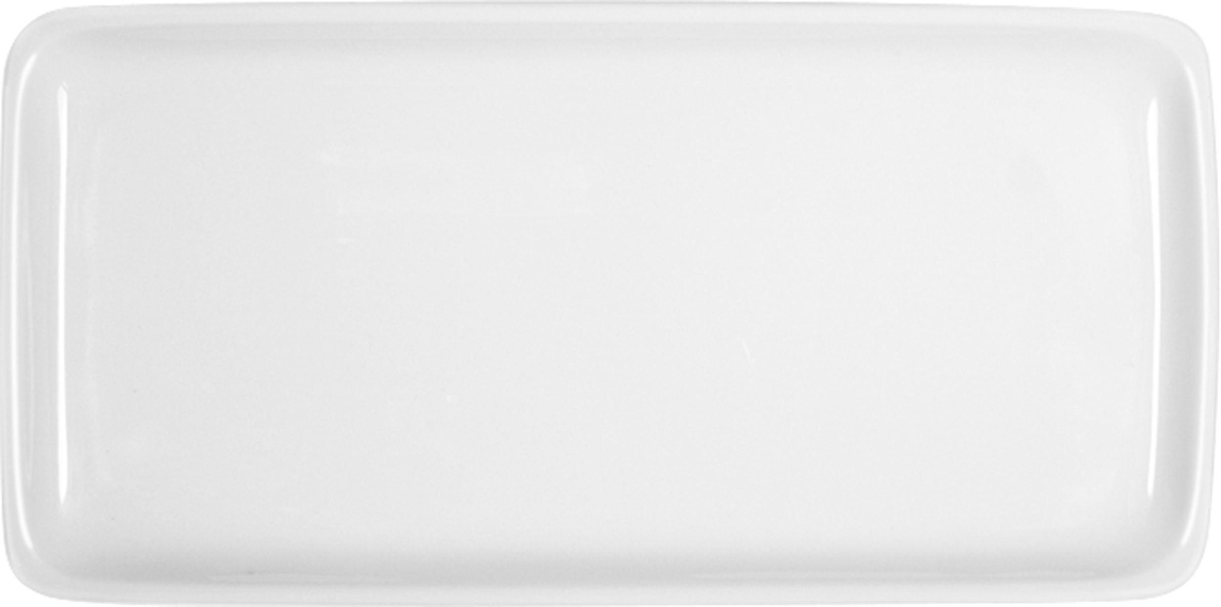 Bauscher, B1100 - Platte rechteckig 30, weis, uni, 30,5 x 15 cm