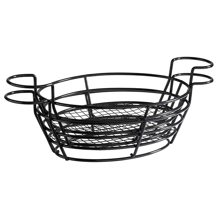 Servierkorb BURGER u. FRIES, 39,5 x 20 cm, H: 11 cm, Metall, schwarz